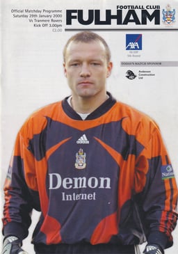 Fulham v Tranmere Rovers Match Programme 2000-01-29